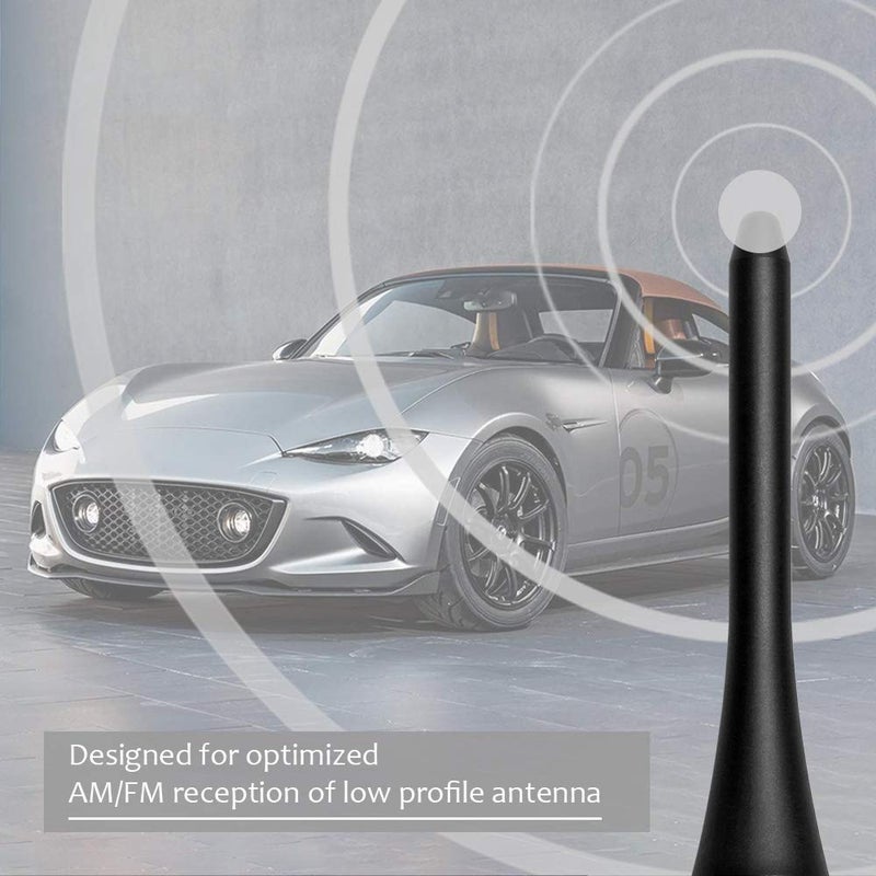 BASIKER 5 Inch Antenna - Short Radio Mast Antenna for 2006-2024 Mazda Miata MX-5 Accessories- Support for Car Wash Safe - Image 2